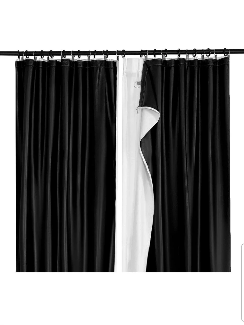 Black and White Reversible Curtain Panel | 50